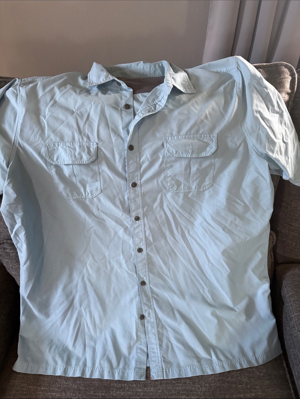 croft & barrow Light Blue Short-Sleeve Button-Down Shirt